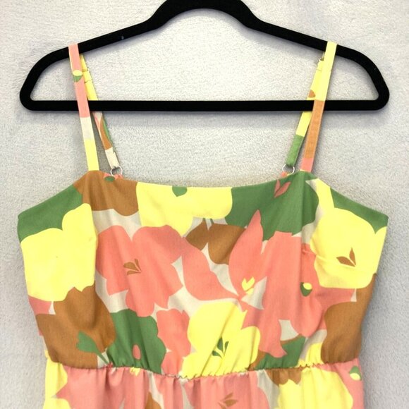 Social Standard SANCTUARY Smocked Midi Dress Large L Fiesta Pastel Floral EUC - Picture 8 of 15